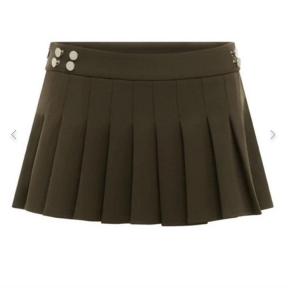 With Jean Jade Y2K Dark Brown Pleated Mini Skirt Size XS - Picture 2 of 13